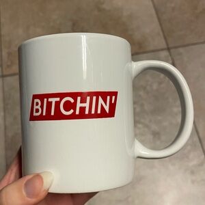 White Mug with Red BITCHIN' Print